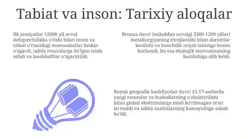 Tabiat va inson: Tarixiy aloqalar 3