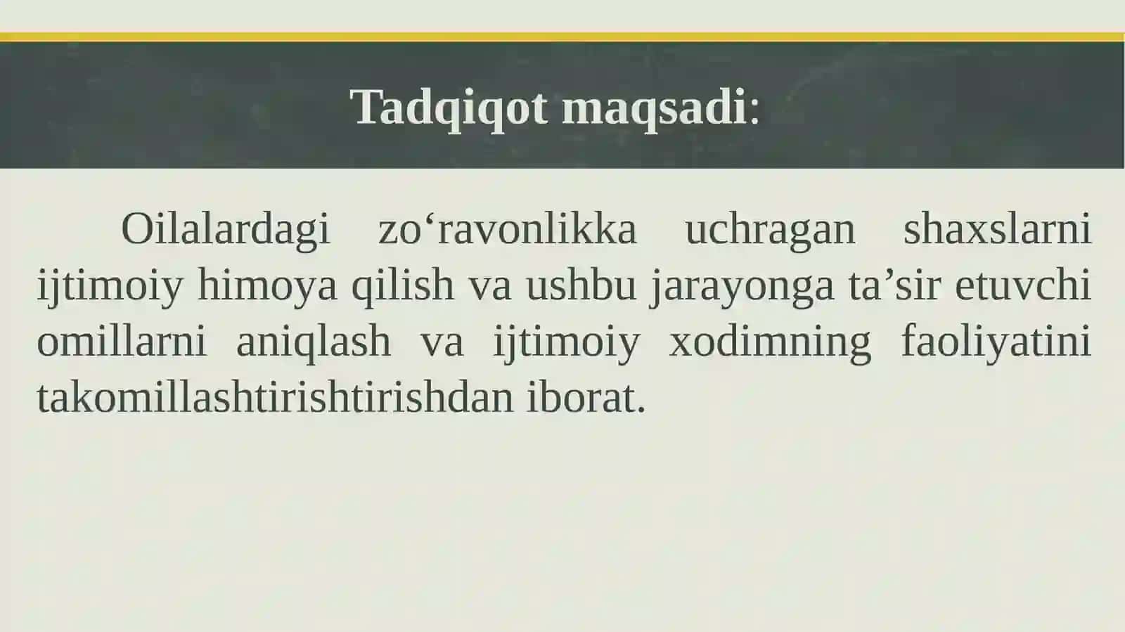 OILADAGI ZO'RAVONLIKNI BARTARAF ETISHDA IJTIMOIY XODIMNING O'RNI 3