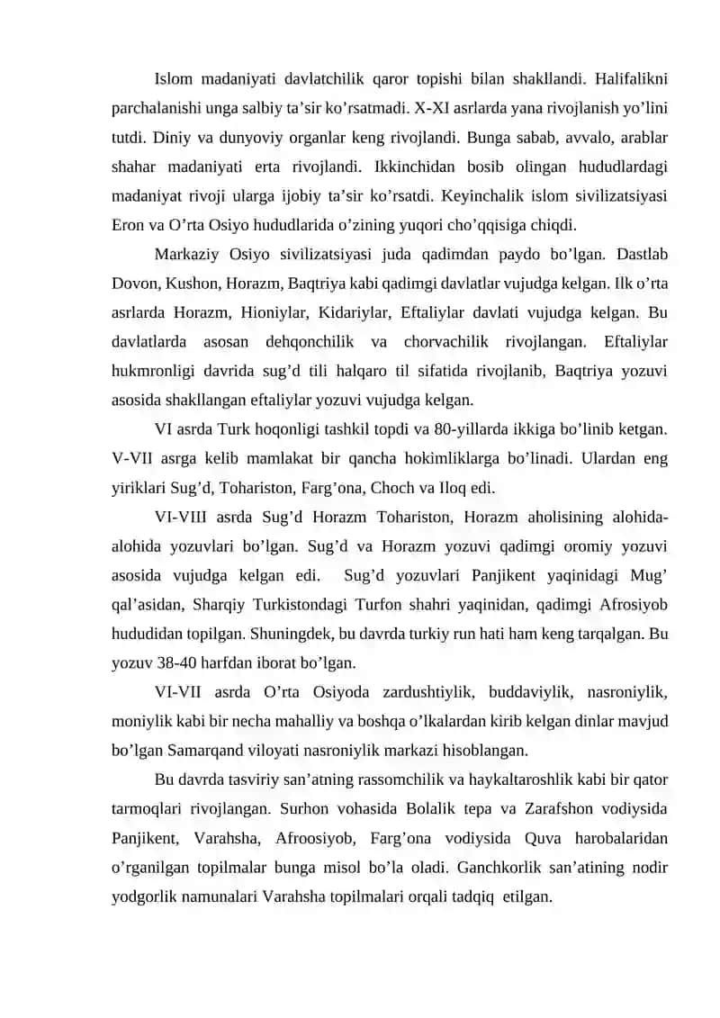 ISLOM VA MARKAZIY OSIYO SIVILIZATSIYASI 3