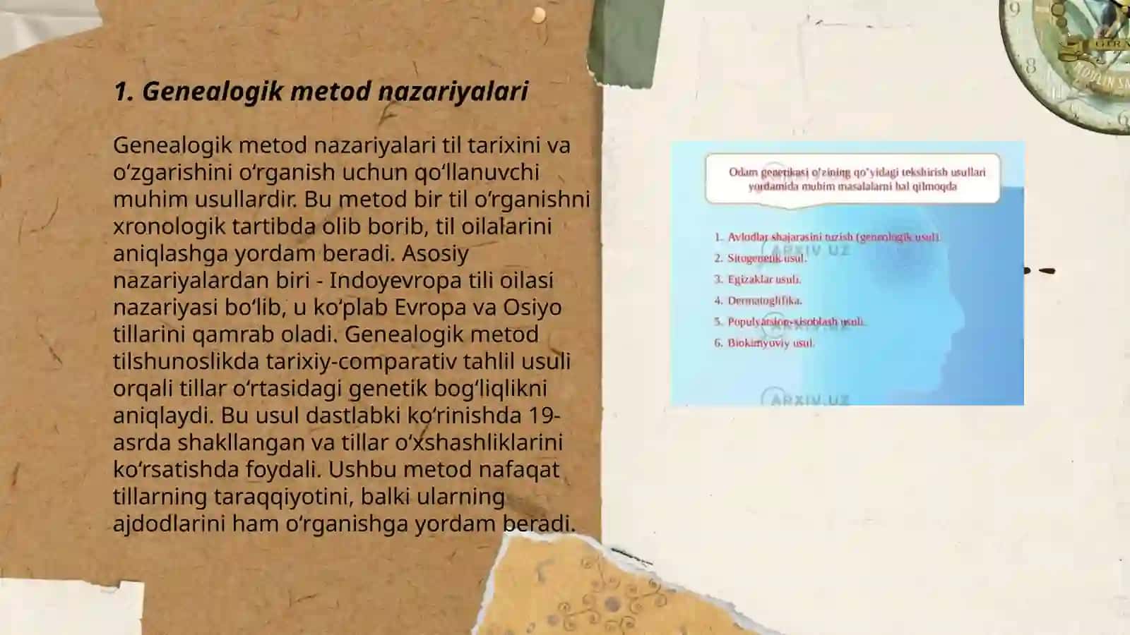 Odаm genetikasi metodlari: geneologik va egizaklar metodi 3