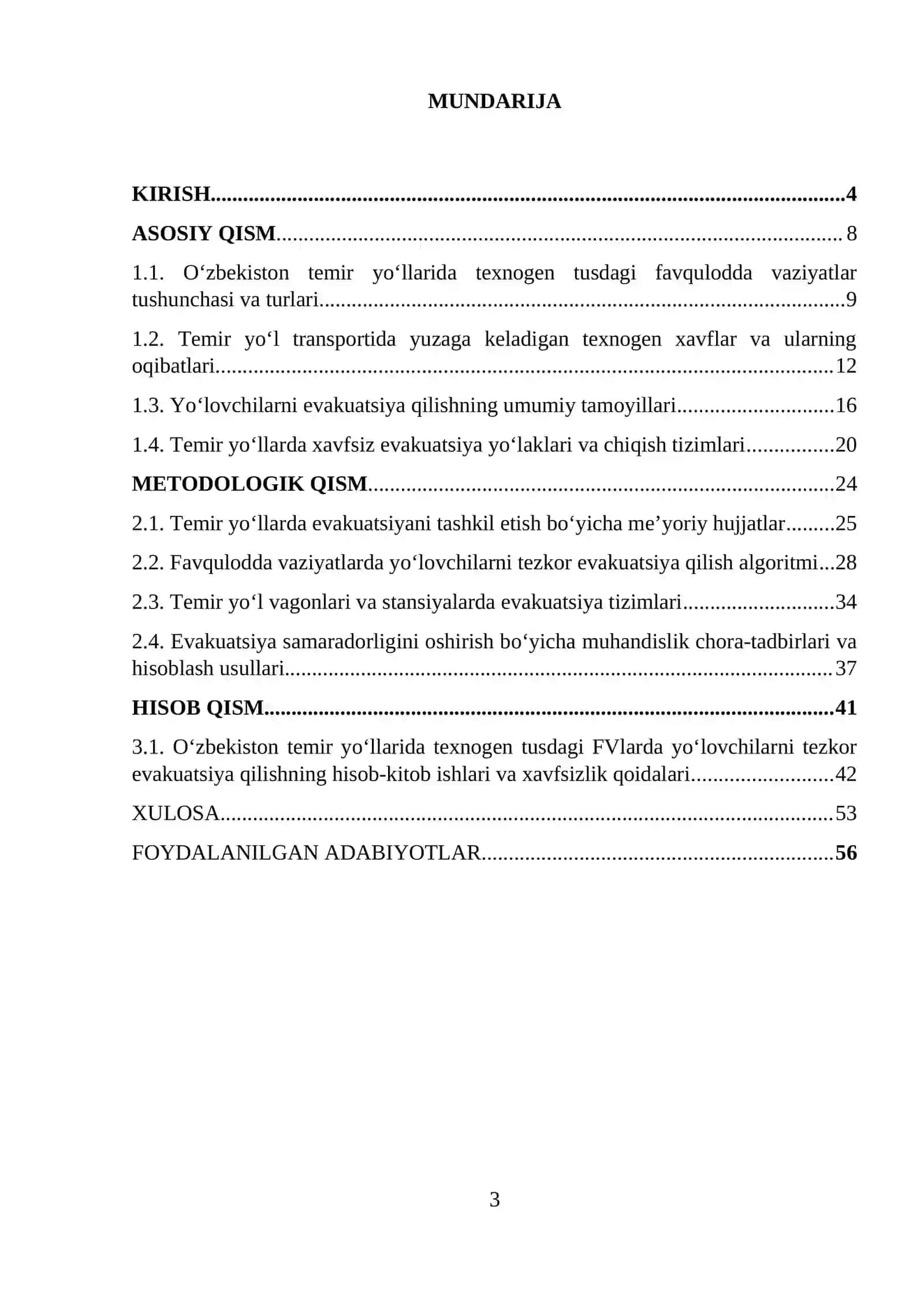 O‘zbekiston temir yo‘llarida texnogen tusdagi FVlar yuzaga kelganda yo‘lovchilarni xavfsiz joylarga tezkor evakuatsiya qilish mexanizmlari 3