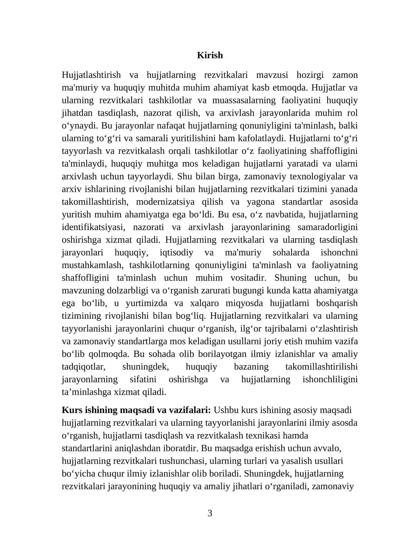 Hujjatlashtirish va hujjatlarning rezvitkalari 3