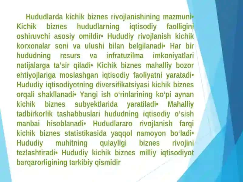 Kichik biznesning hududlar kesimidagi rivojlanish ko‘rsatkichlari statistikasi 3