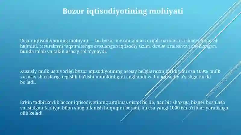 Bozor iqtisodiyotining mazmuni va amal qilish 3