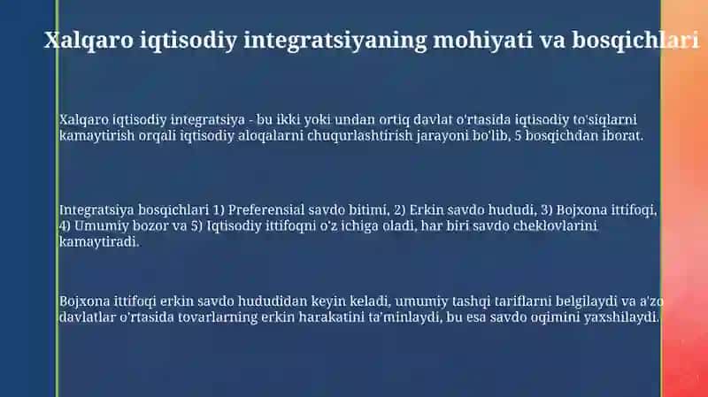 Xalqaro iqtisodiy integratsiya 3