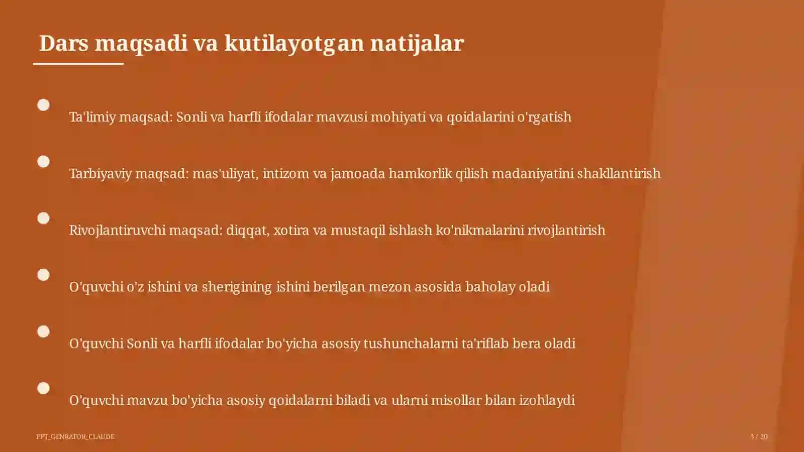 Sonli va harfli ifodalar (5-sinf) 3