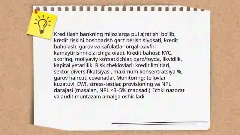 Ixtisoslashgan va universal banklarnimg operatsiyalari 3