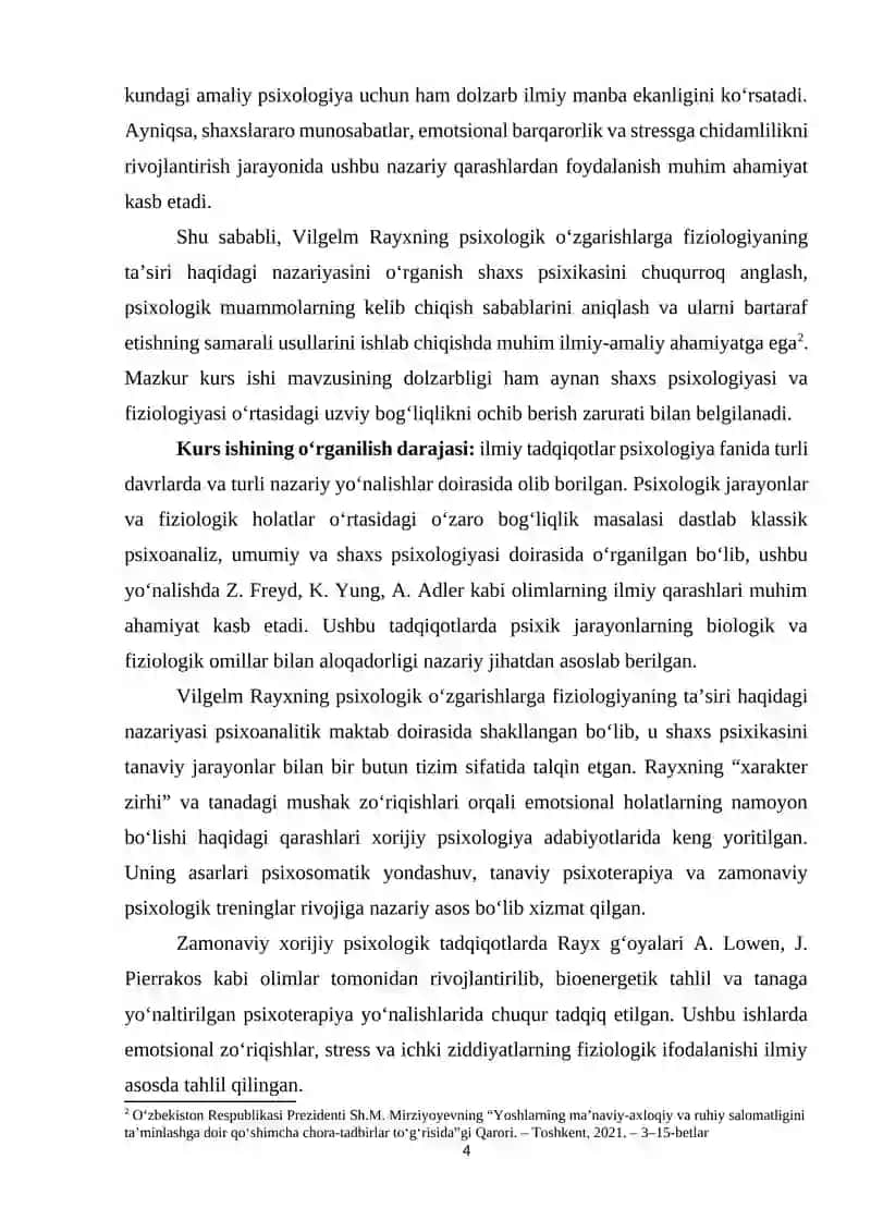 VILGELM RAYXNING PSIXOLOGIK O‘ZGARISHLARGA FIZIOLOGIYANING TA’SIRI NAZARIYASI 3