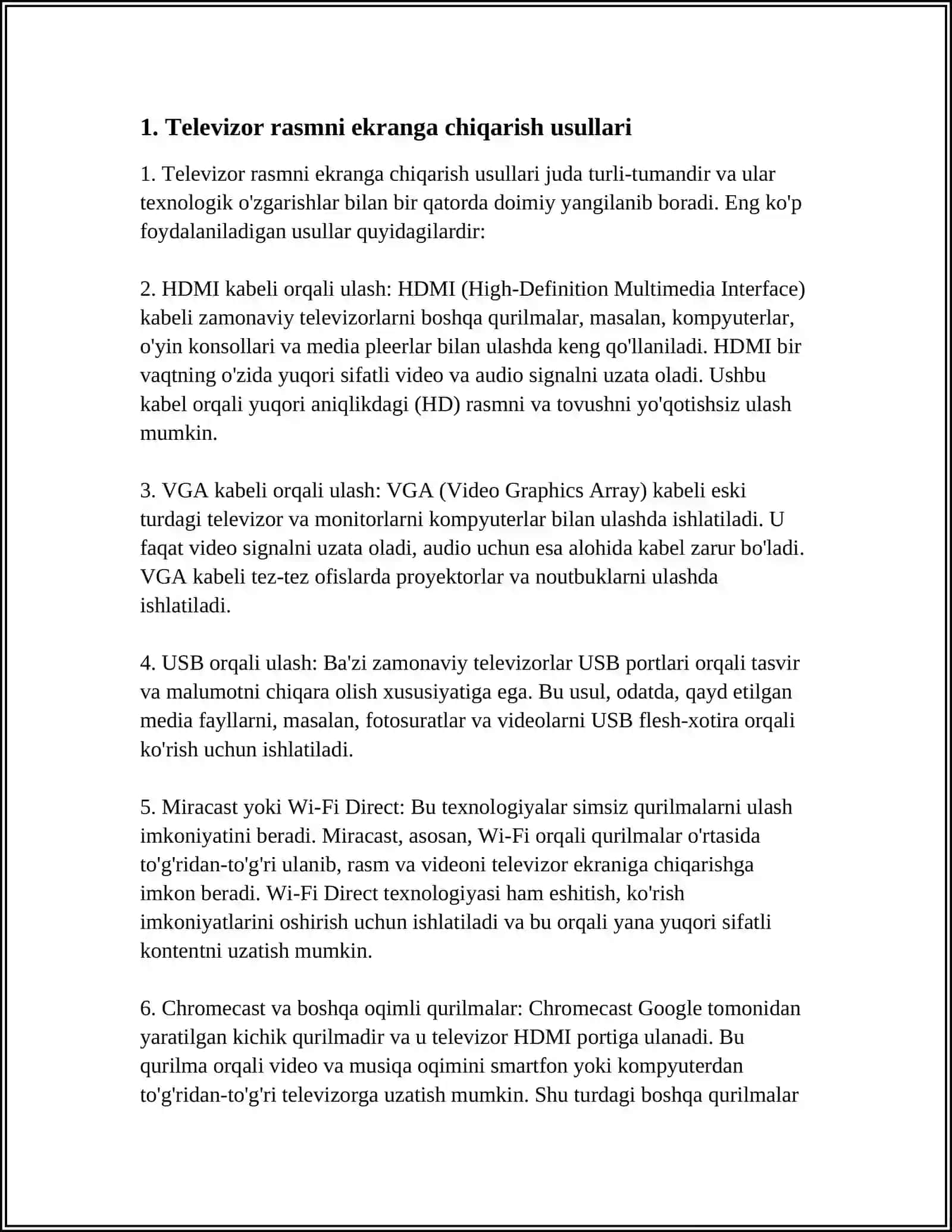 MENGA TELEVIZOR RASMINI VA MALUMOT CHIQAR 3