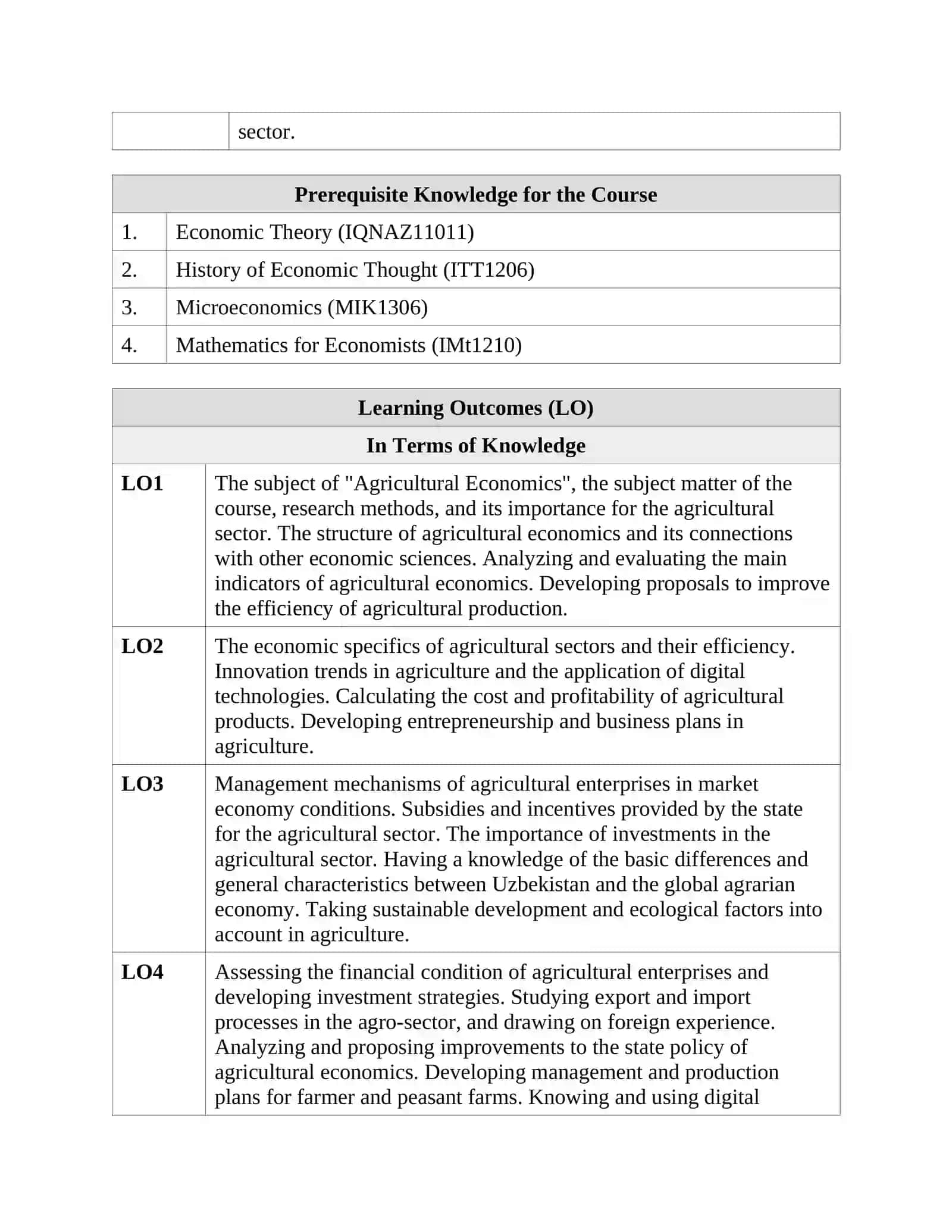 Agricultural Economics 3