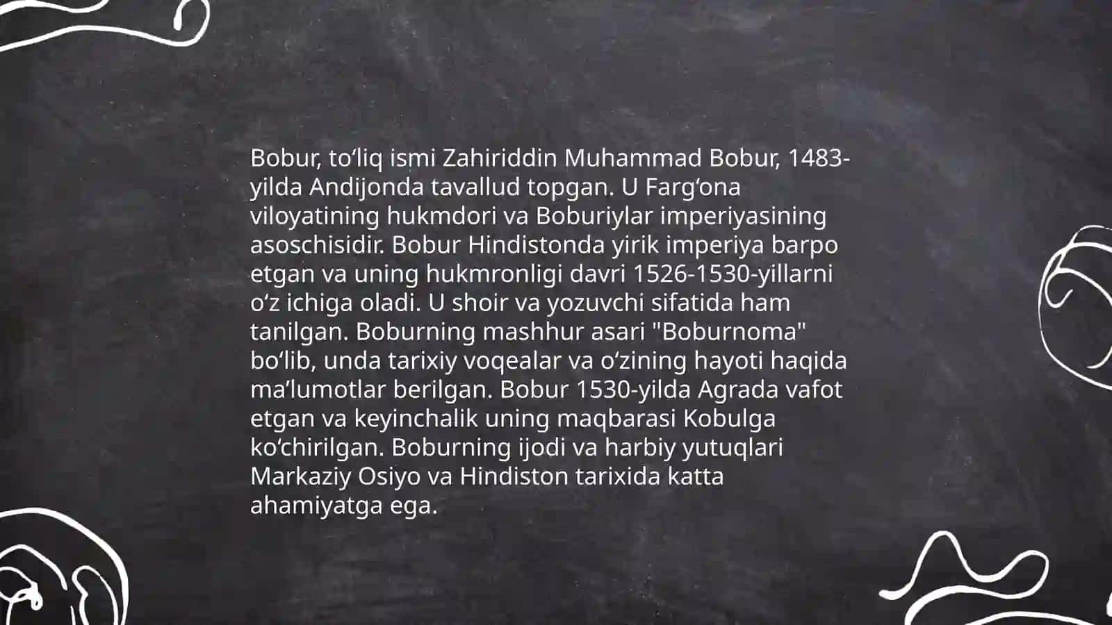 Zahiriddin Muhammad Bobur adabiy merosi 3