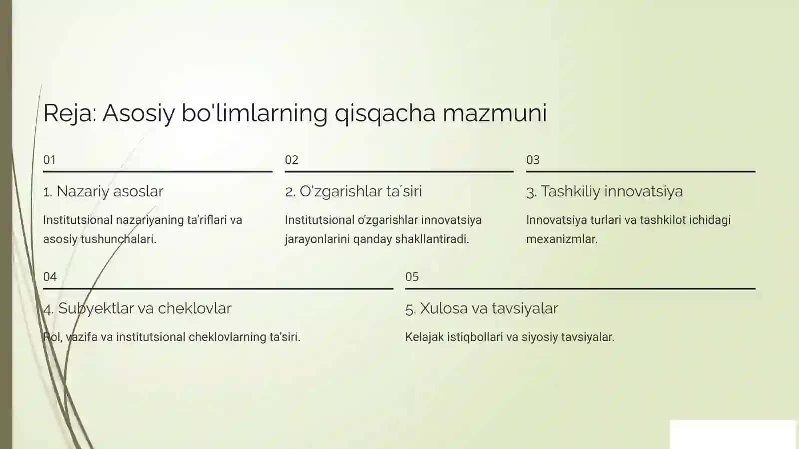 Rivojlanishning Institutsional Nazariyasi va Tashkiliy Innovatsiya Subyektlari 3