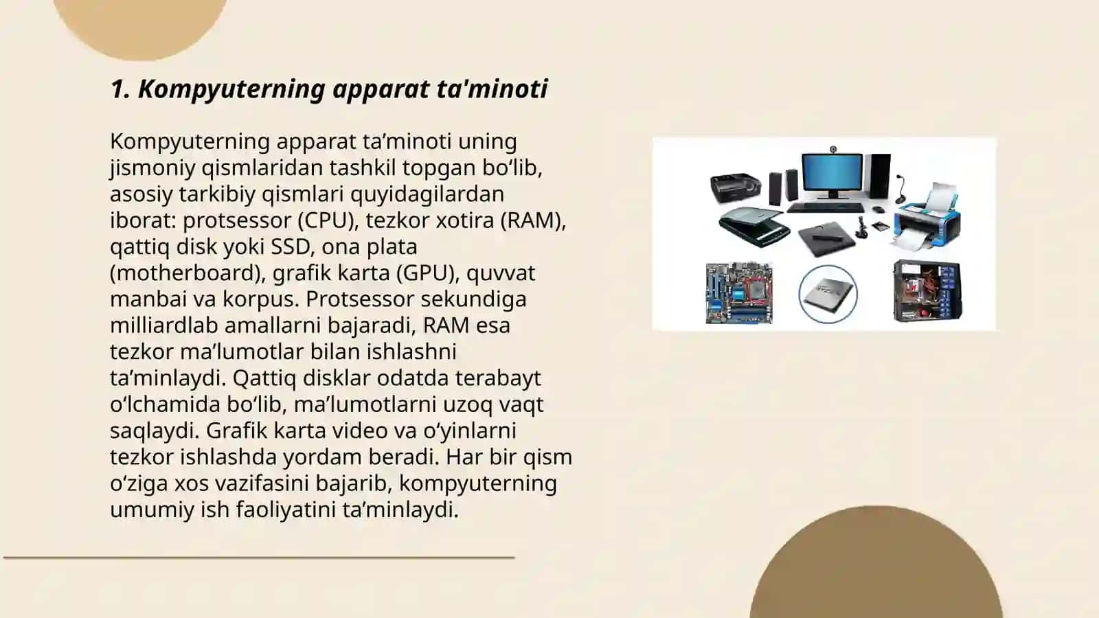Kompyuterning apparat ta'minoti 3
