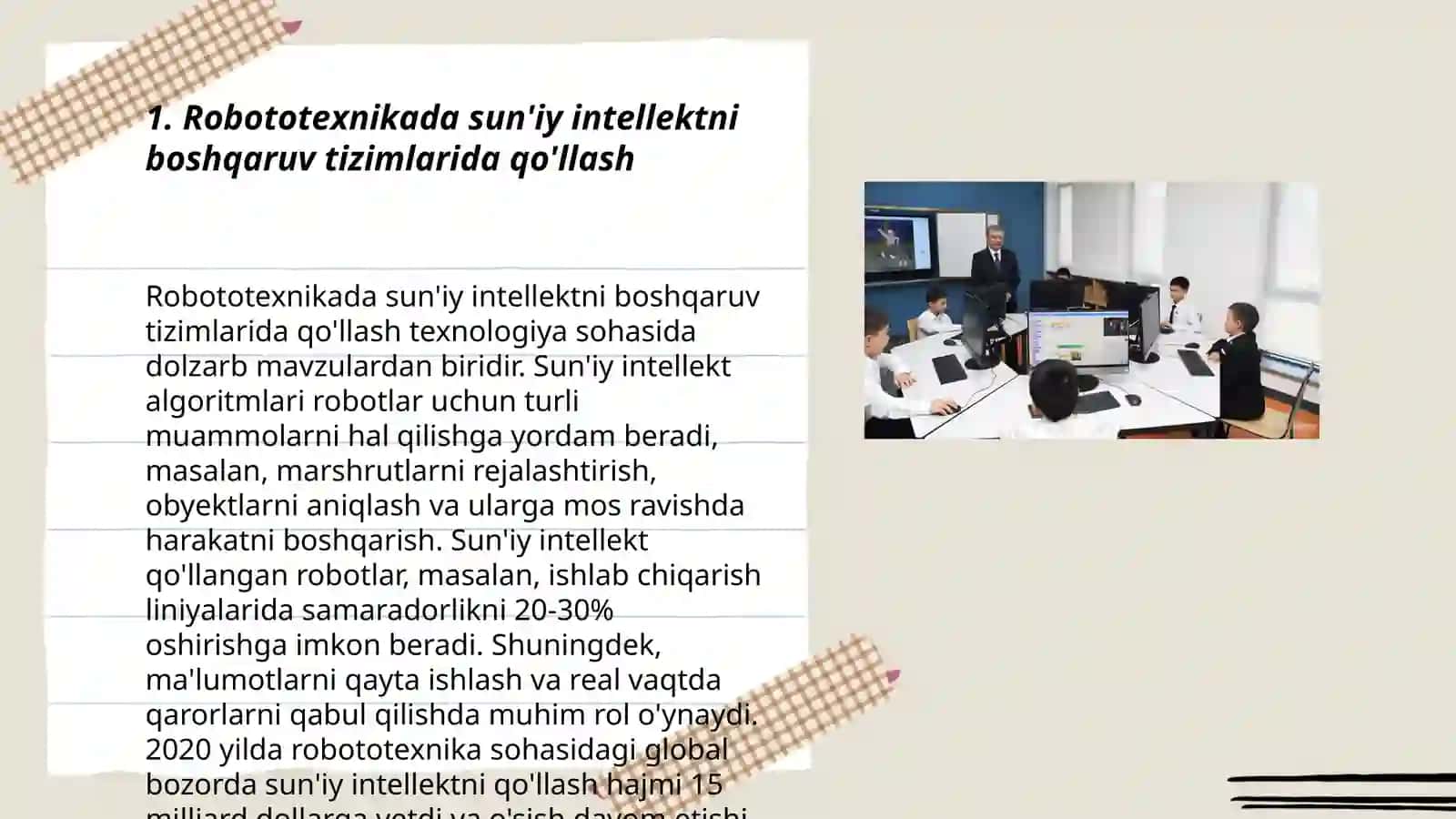 Robototexnikada sun'iy intellektni boshqaruv tizimlarida qo'llash 3