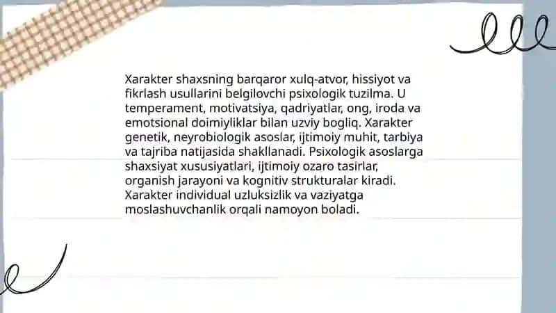 Xarakter tushunchasi va uning psixologik asoslari 3