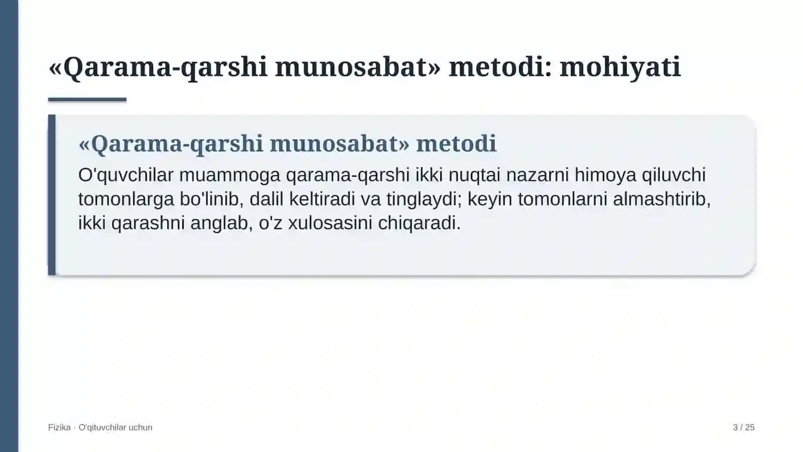 fizika darslarida qarama qarshi munosabat metodidan foydalanish 5154 3