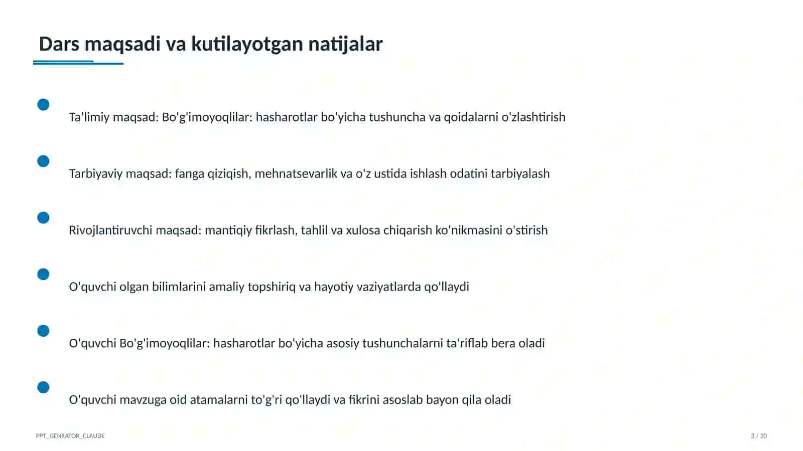 Bo'g'imoyoqlilar: hasharotlar (7-sinf) 3
