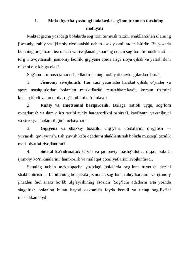 Maktabgacha yoshdagi bolalarda sog'lom turmush tarzini shakllantirishning aksiologik muammolari 3