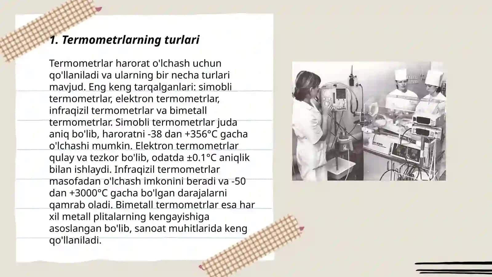 Tibbiyotda issiqlikni oʻlchash Termometrining fizikaviy ahamiyati 3