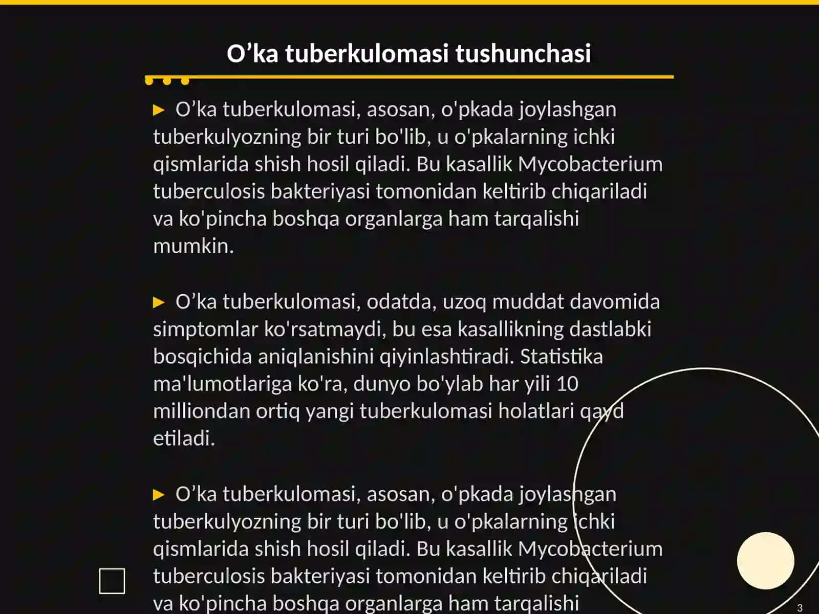 O’ka tuberkulomasi 3