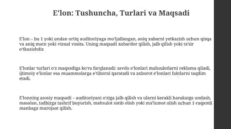 E'lon Ma'lumotnomasi 3