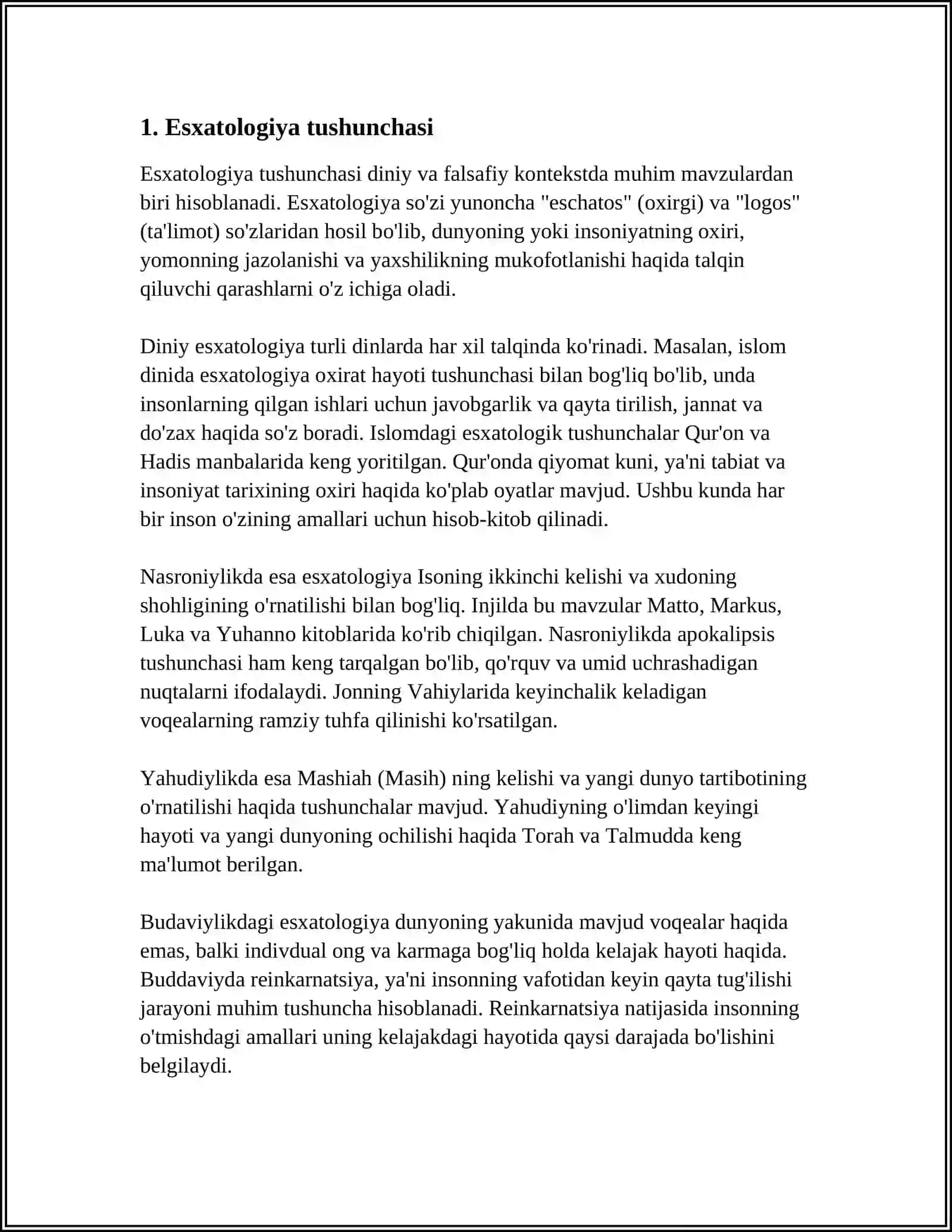 ESXATOLOGIYA TUSHUNCHASI VA UNING MOHIYATI 3