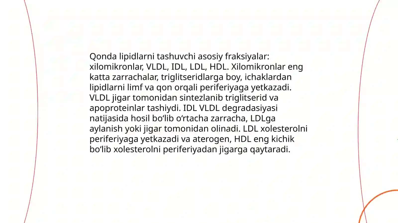 Qonda lipidlarni tashilish shakllari 3
