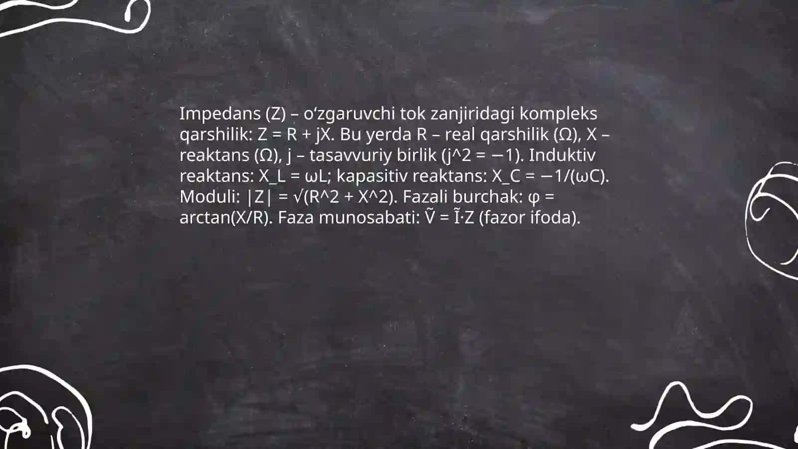 Impedans va toʻliq elektr oʻtkazuvchanlik 3