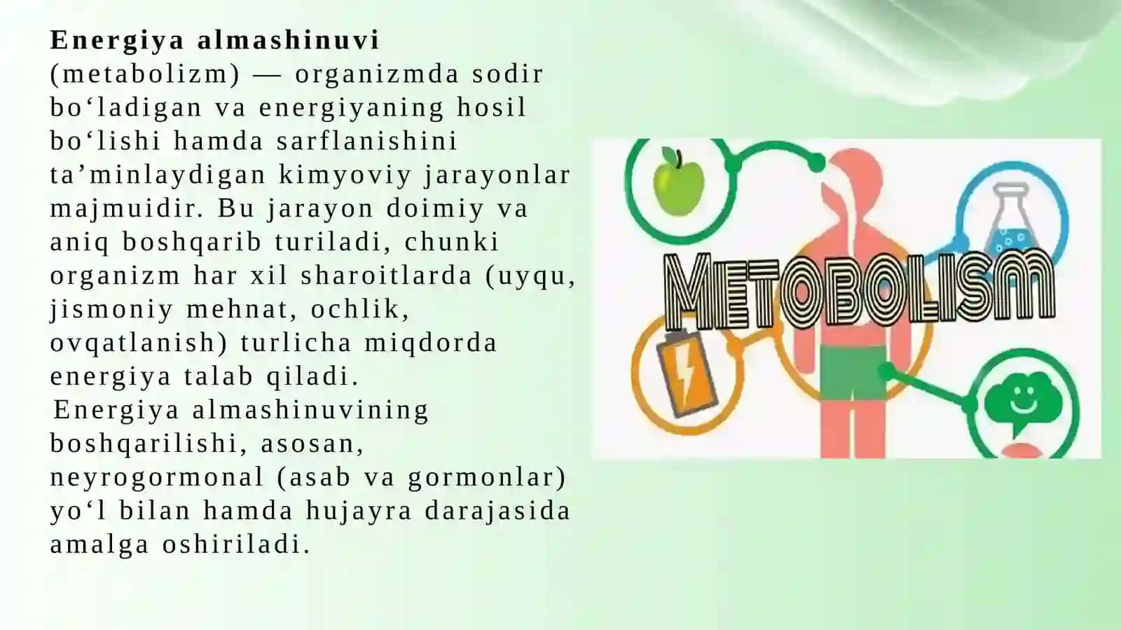 Energiya almashinuvi boshqarilishi 3