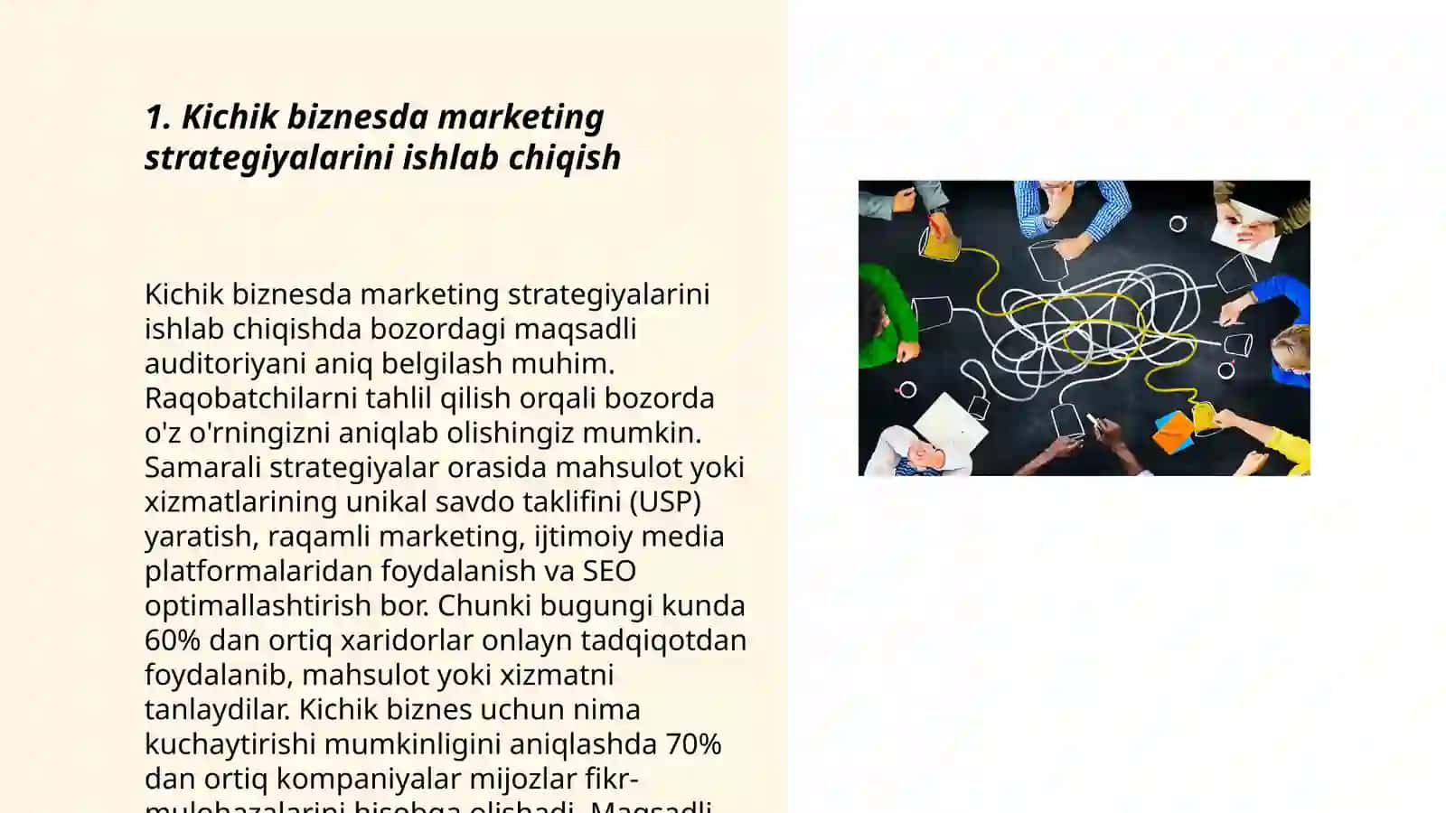 Kichik biznesda marketing strategiyalarini ishlab chiqish 3