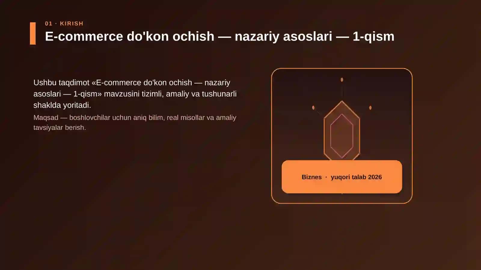 E-commerce do'kon ochish — nazariy asoslari — 1-qism 3