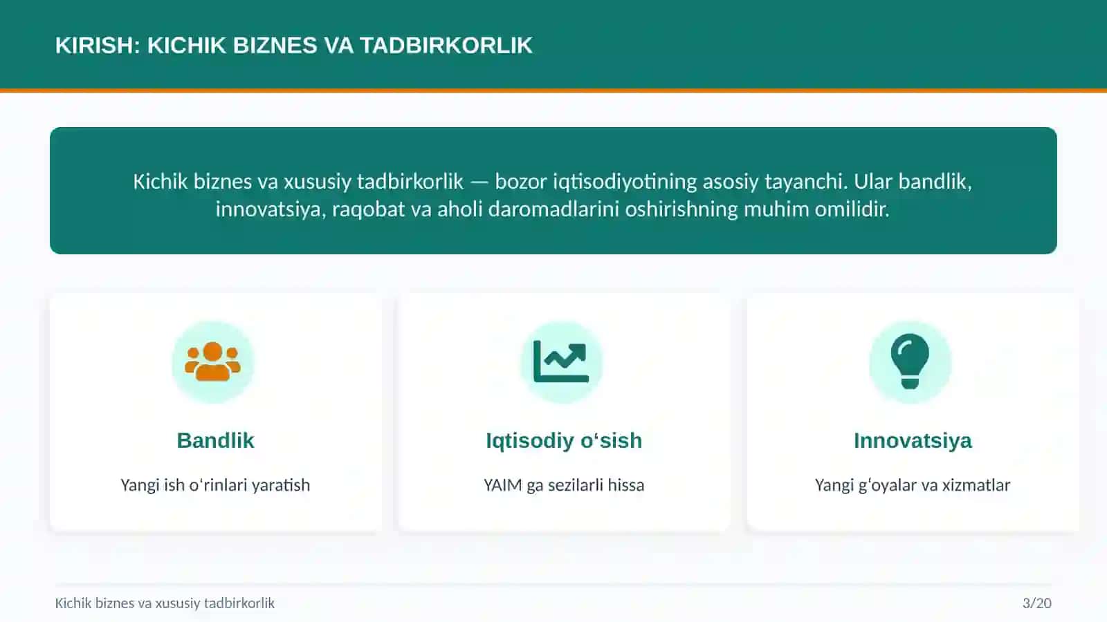 Kichik biznes va xususiy tadbirkorlik 3