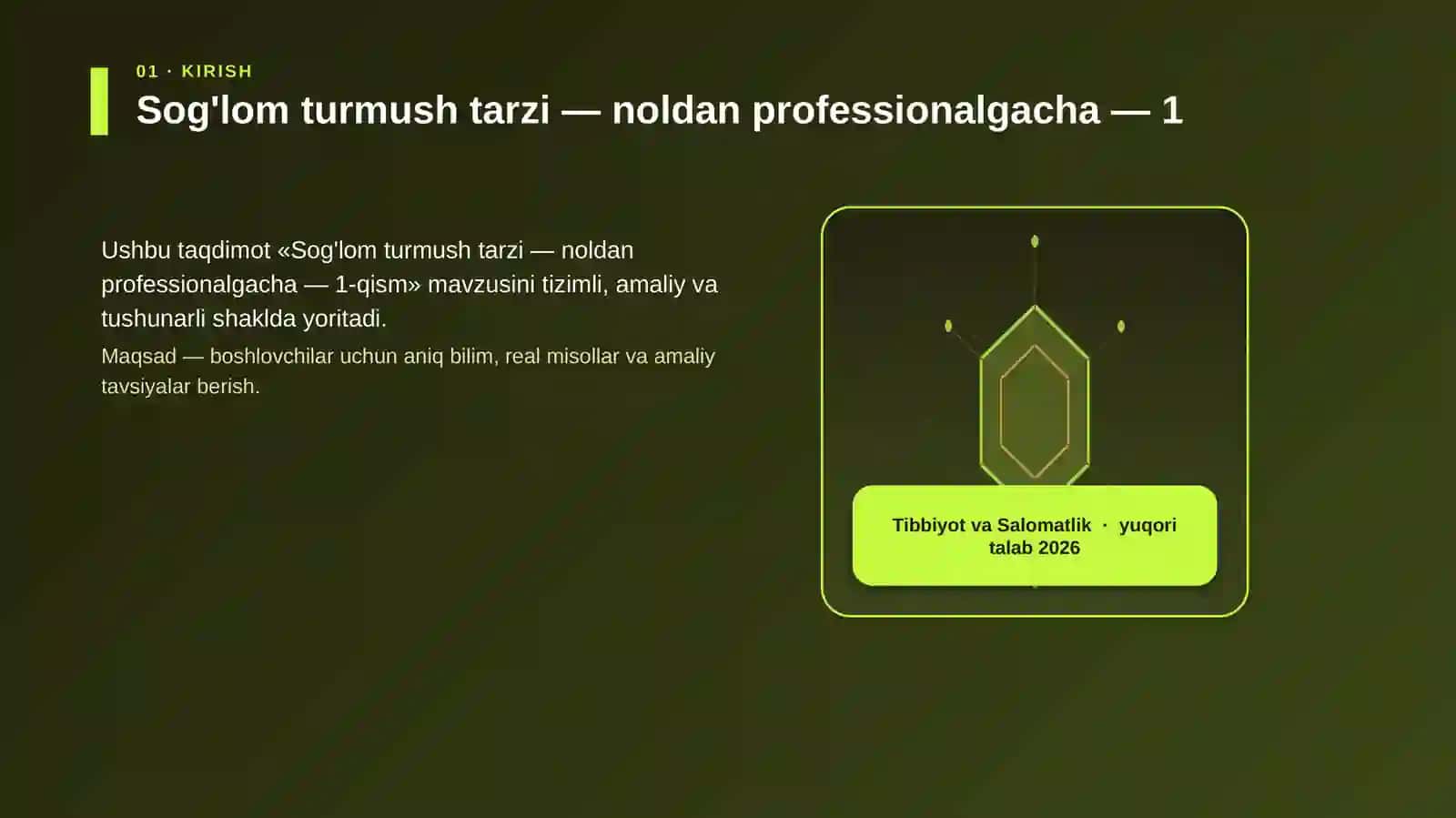 Sog'lom turmush tarzi — noldan professionalgacha — 1-qism 3