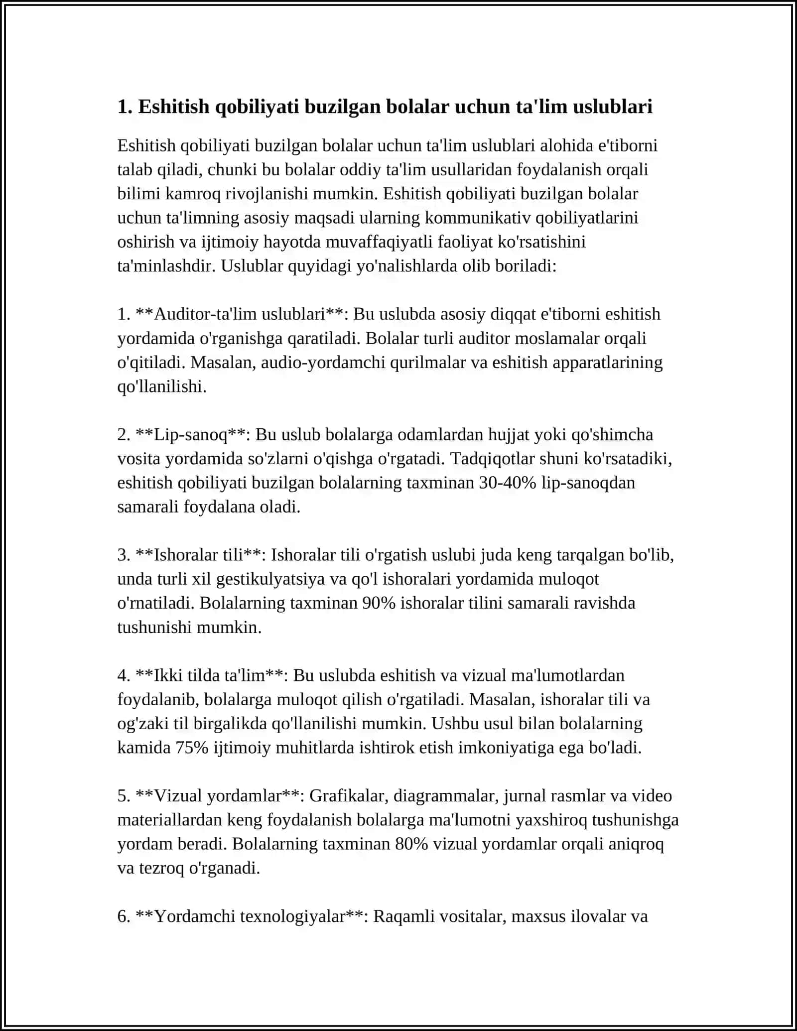 UMUMTA'LIM MAKTABLARI JARAYONIDA ESHITISHDA, KO'RISHDA NUQSONI BO'LGAN BOLALAR VA HARAKAT A'ZOLARI BUZILGAN BOLALAR UCHUN INKLYUZIV TA'LIMNI AMALGA OSHIRISHNING ILMIY VA USLUBIY ASOSLARI 3