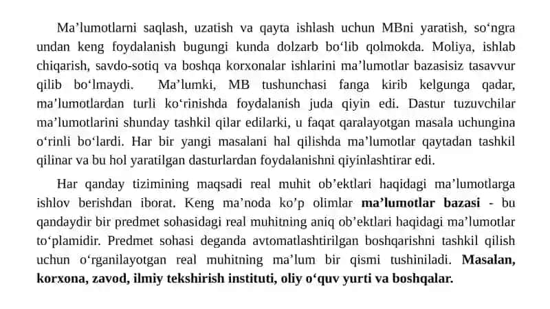Ma’lumotlarbazalari bilan ishlash texnologiyalari 3