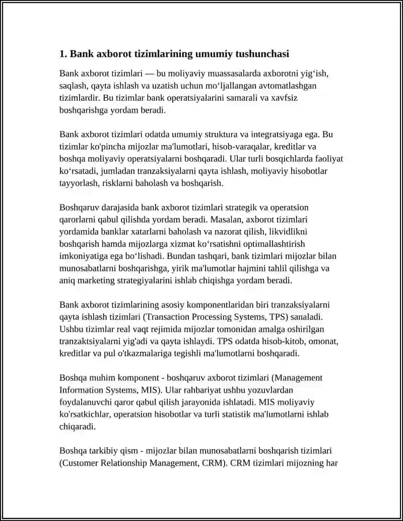 BANK AXBOROT TIZIMLARI 3