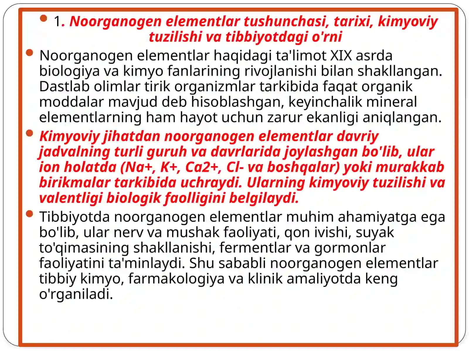Mavzu: Noorganogenelementlar 3