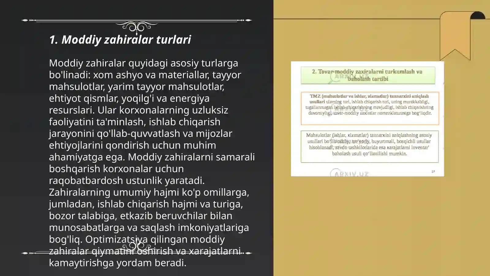 Tovar moddiy zahiralar hisobi 3