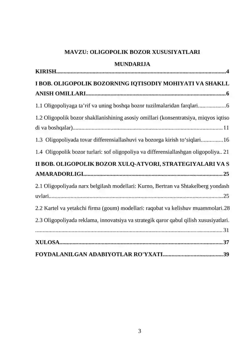 Mikroiqtisodiyot Kurs Ishi 3