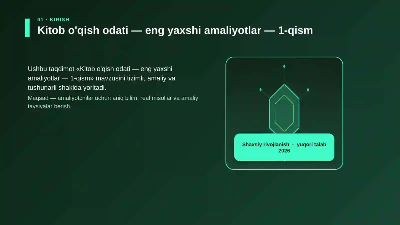 Kitob o'qish odati — eng yaxshi amaliyotlar — 1-qism 3