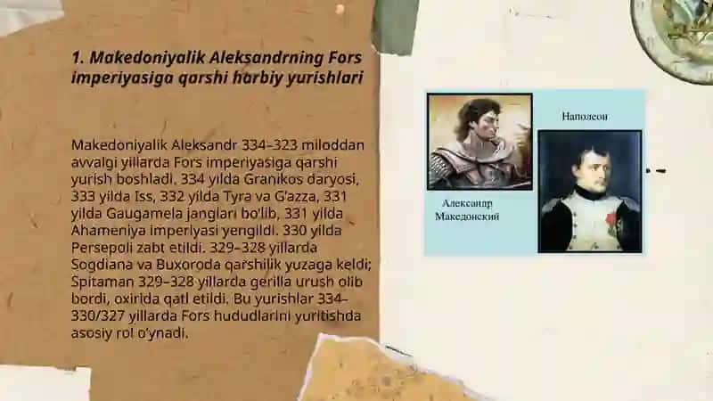 Makedoniyalik Aleksandirning xarbiy yurishlari. Aleksandr va Spitaman. Yunon- Makedoniyaga qarishi kurashish 3