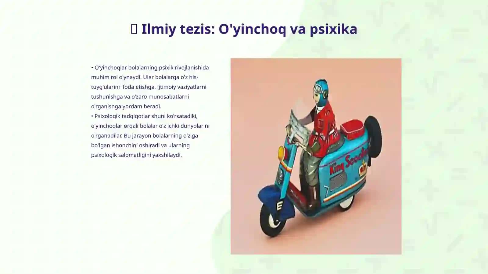 Ilmiy tezis: O'yinchoq va psixika 3