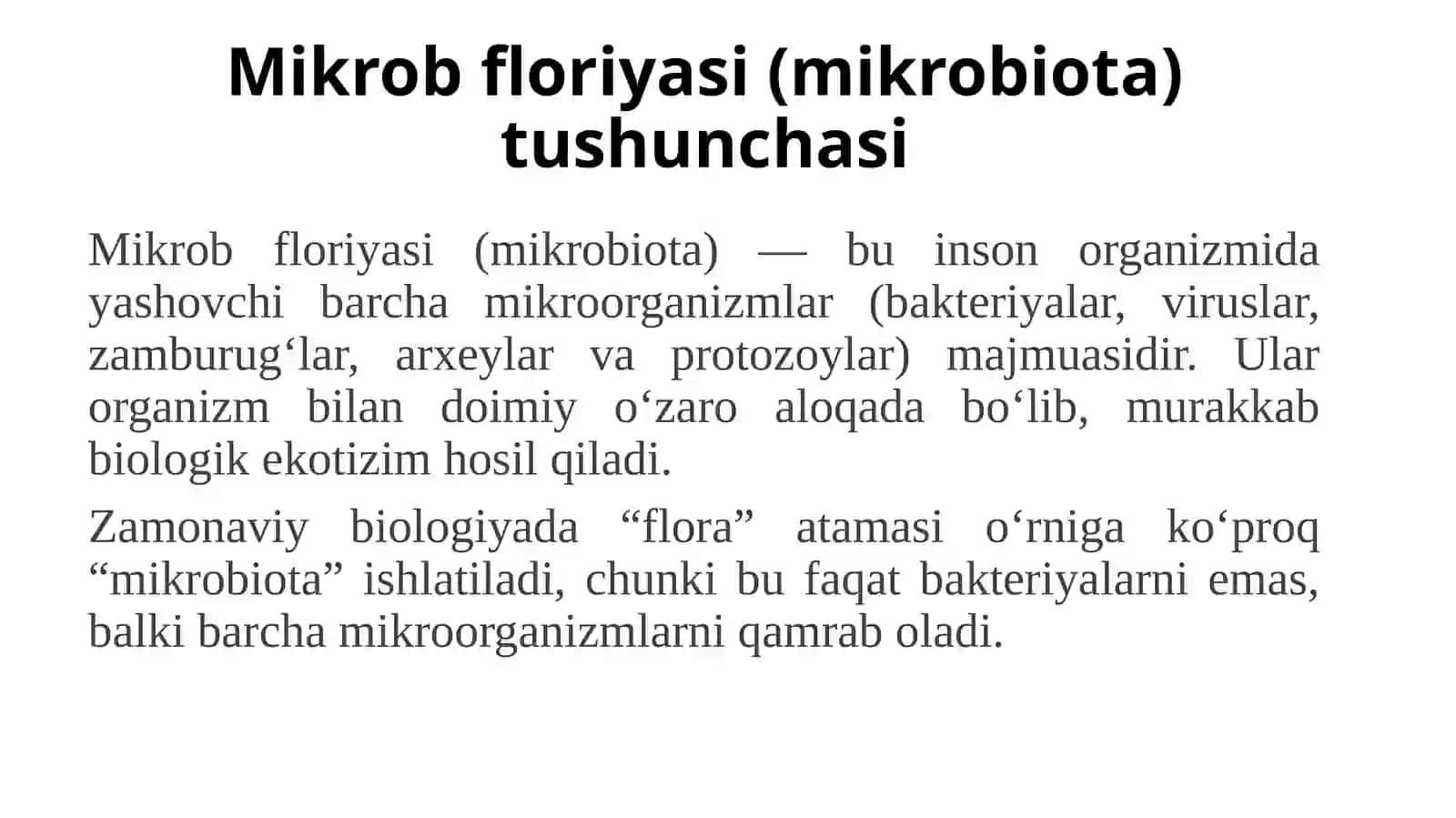 Mikrob floriyasi va uning odamga ta'sirini o'rganish 3