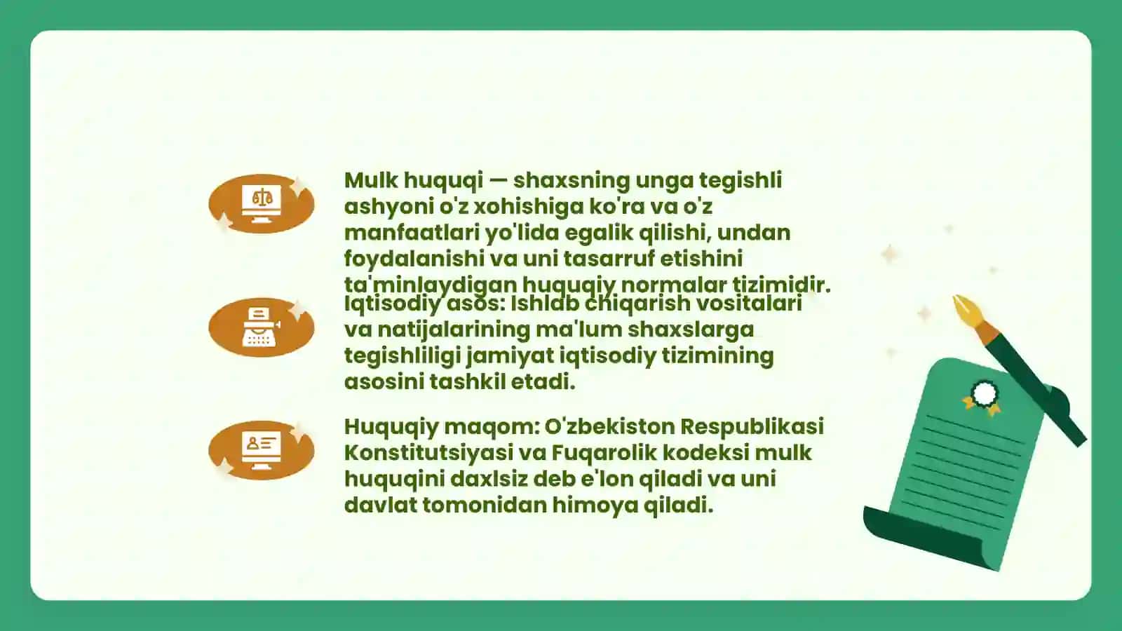 MULK HUQUQI taqdimot 3
