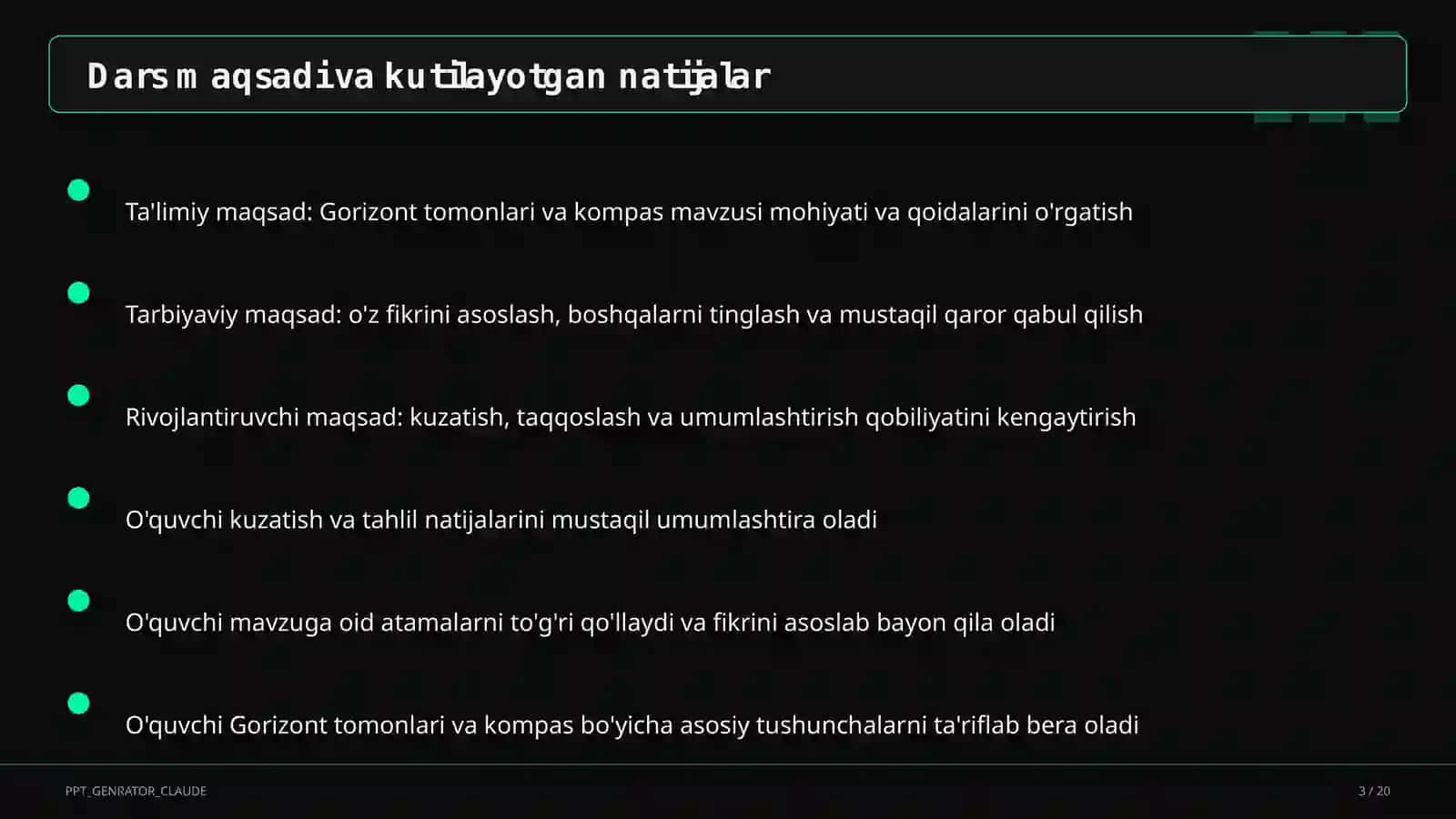 Gorizont tomonlari va kompas (3-sinf) 3
