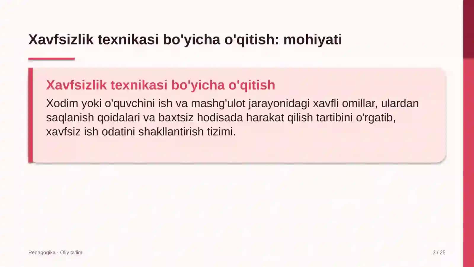 nonvoyxonalarda xavfsizlik texnikasi bo'yicha o'qitish 4709 3