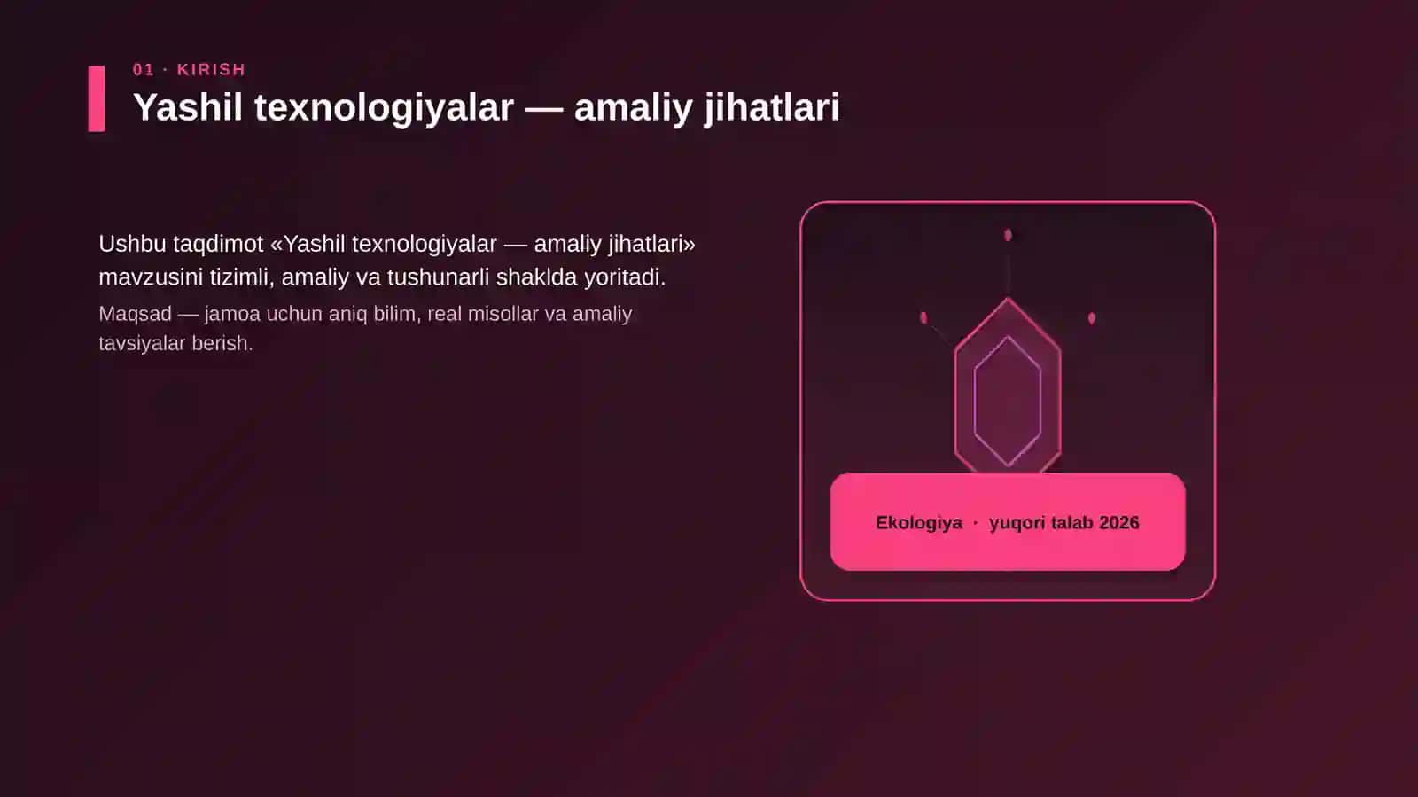 Yashil texnologiyalar — amaliy jihatlari 3