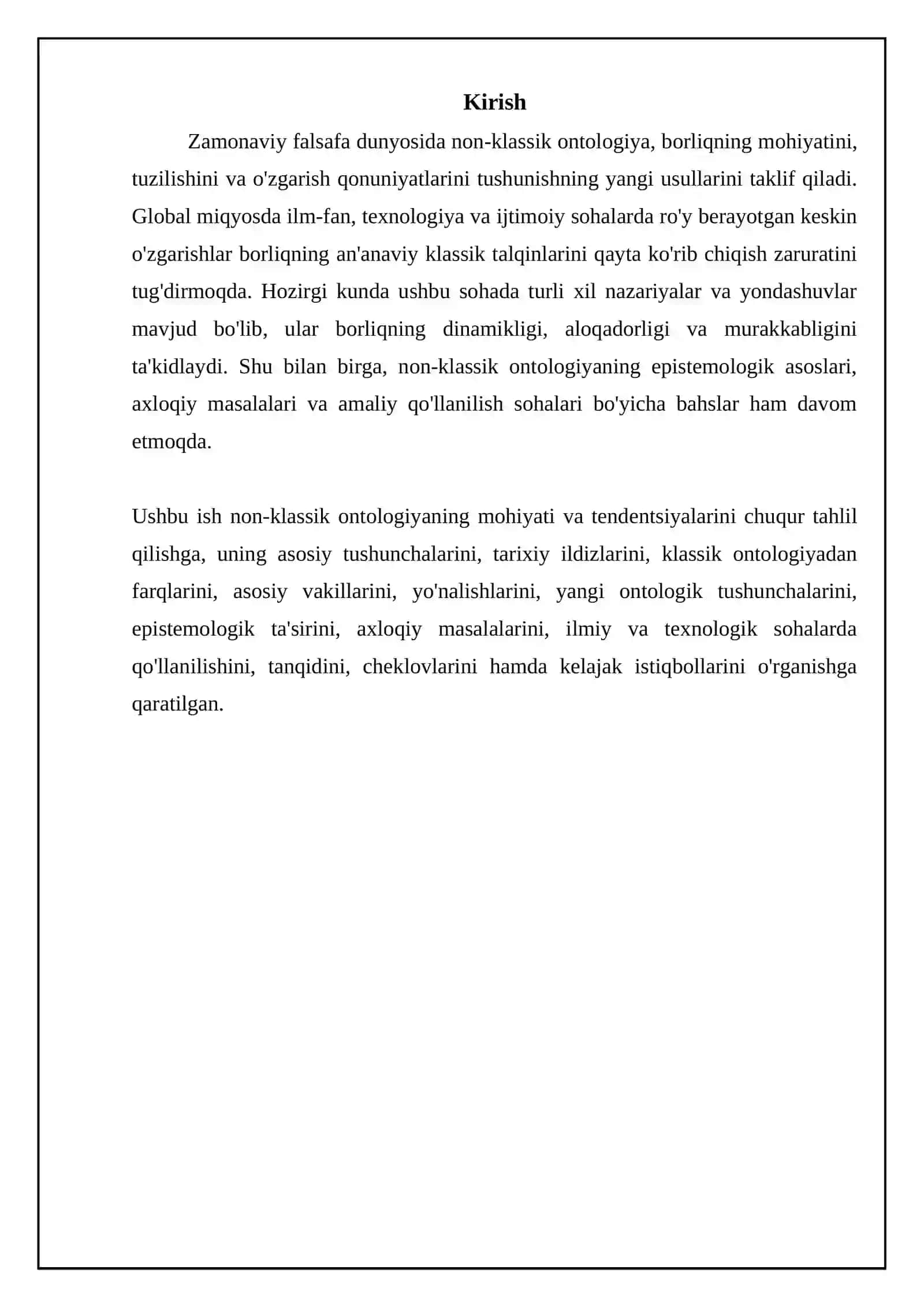 Nozik bo'lmagan ontologiyaning asosiy mohiyati va tendentsiyalari 3