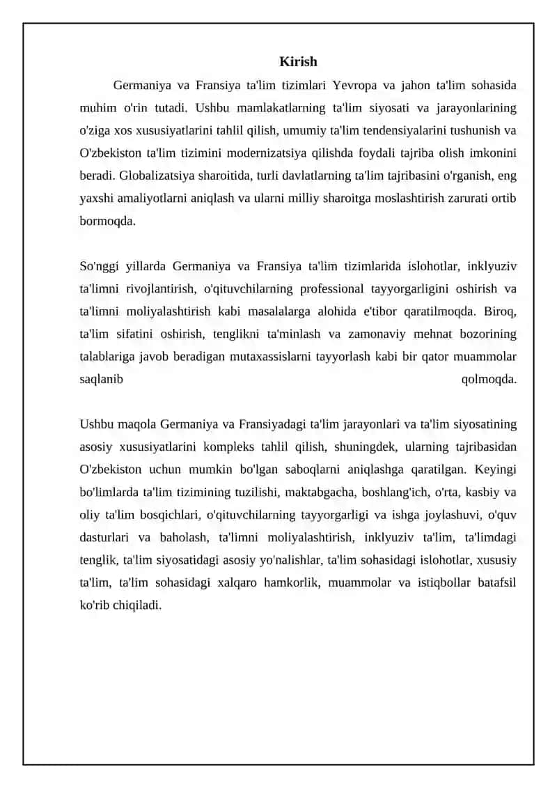 Germaniya va Fransiyada ta'lim tizimining tuzilishi va o'ziga xos xususiyatlari 3
