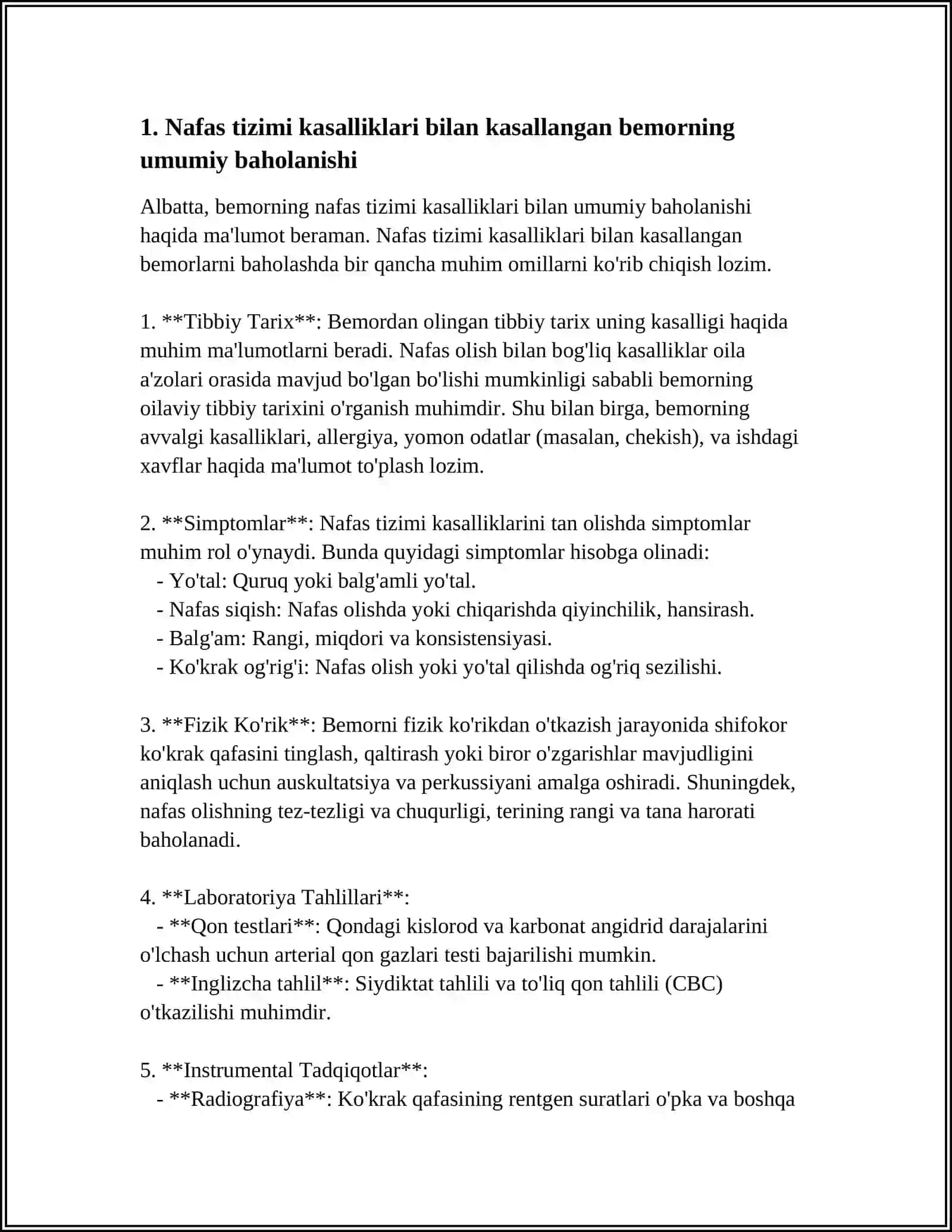 NAFAS TIZIMI KASSALLIKLARI BILAN KASSALLANGAN BEMORLARNI PARVARISHI VA ULARNING NAZORATI 3